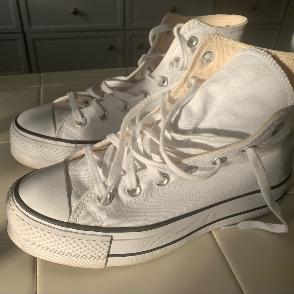 White platform converse